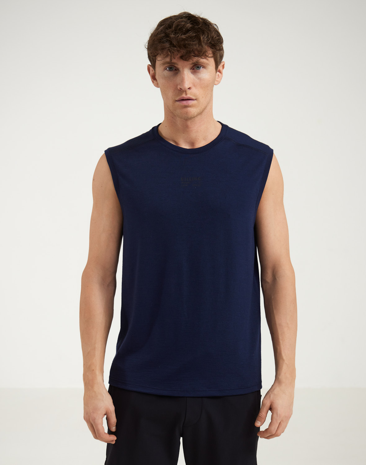 Tanktop in merinowol voor heren in Zwart