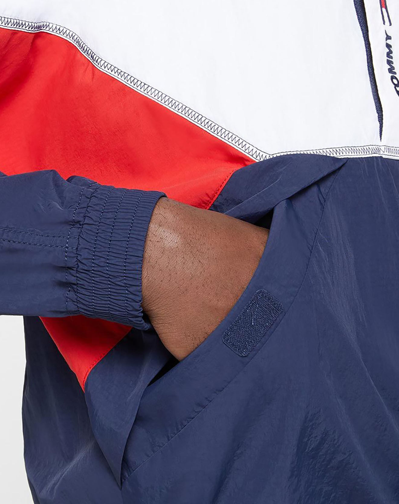 Tommy Jeans Blouson enfilable colorblock bleu/rouge/blanc