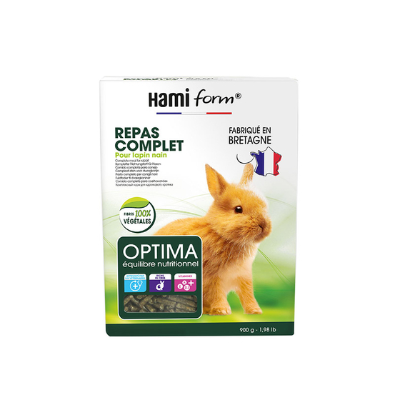 Repas complet pour lapin nain : 900gr