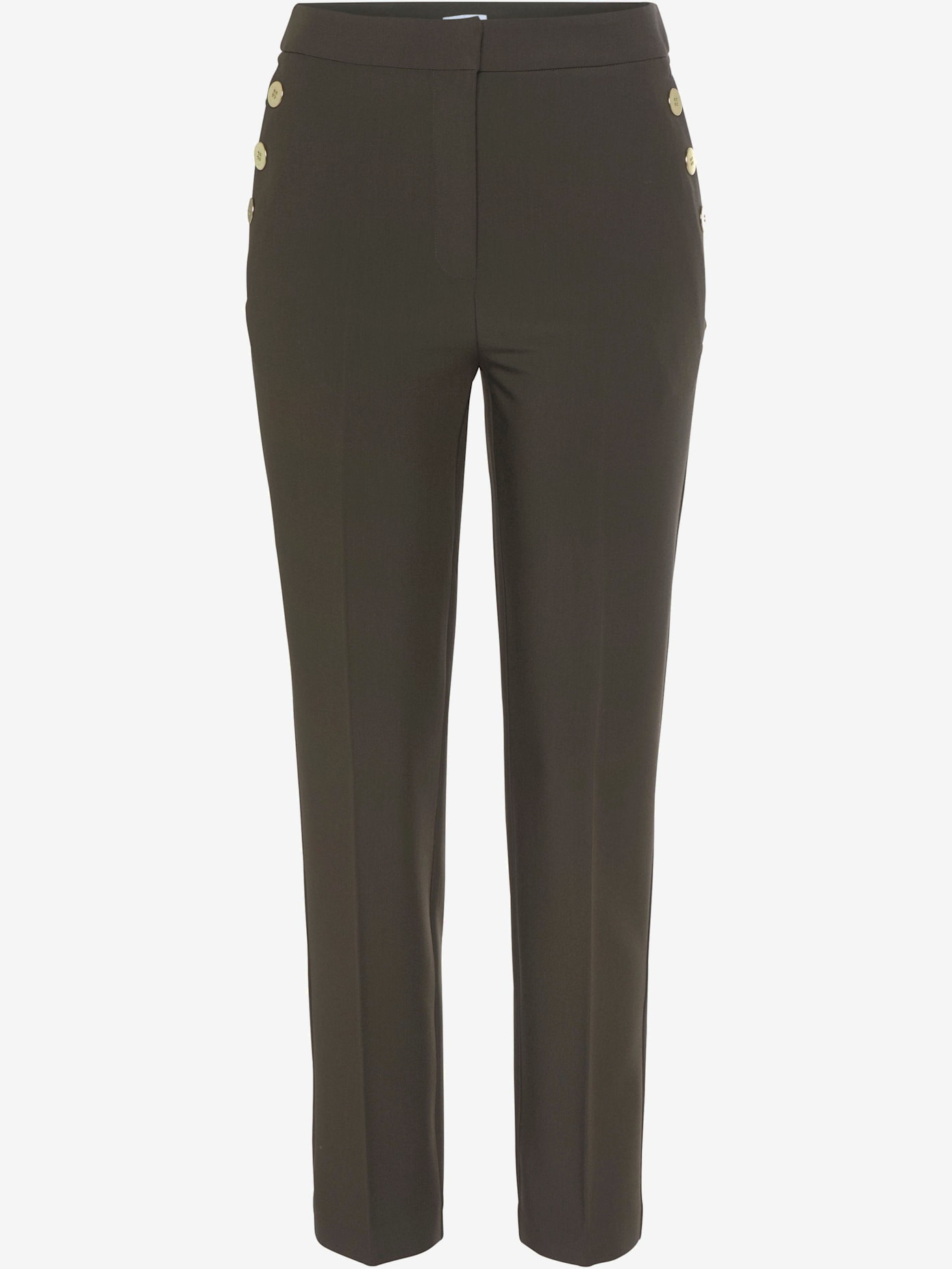 Pantalon plissé bouton coulissant et fermeture à glissière devant
