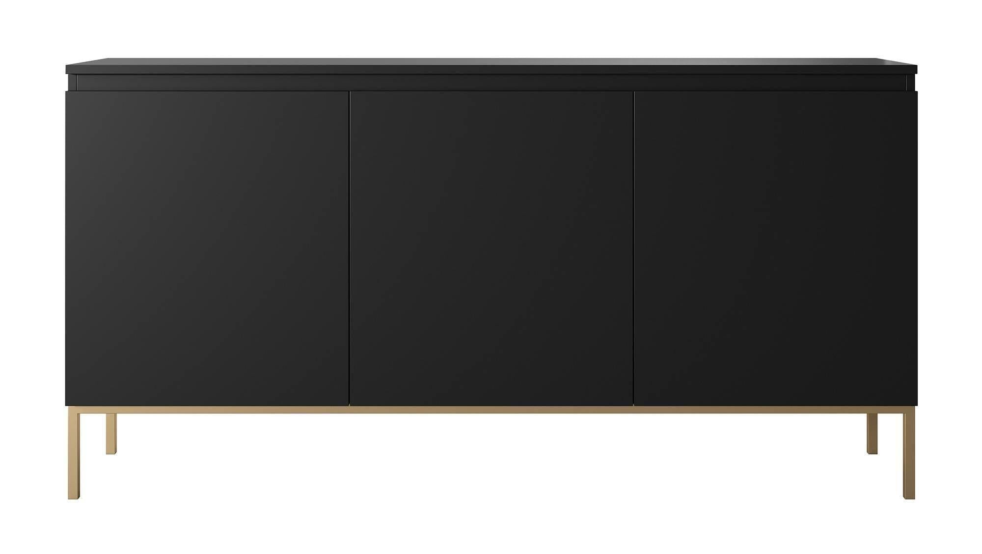 NADUVI Collection Kate Dressoir - B 150 cm - Zwart / Goud
