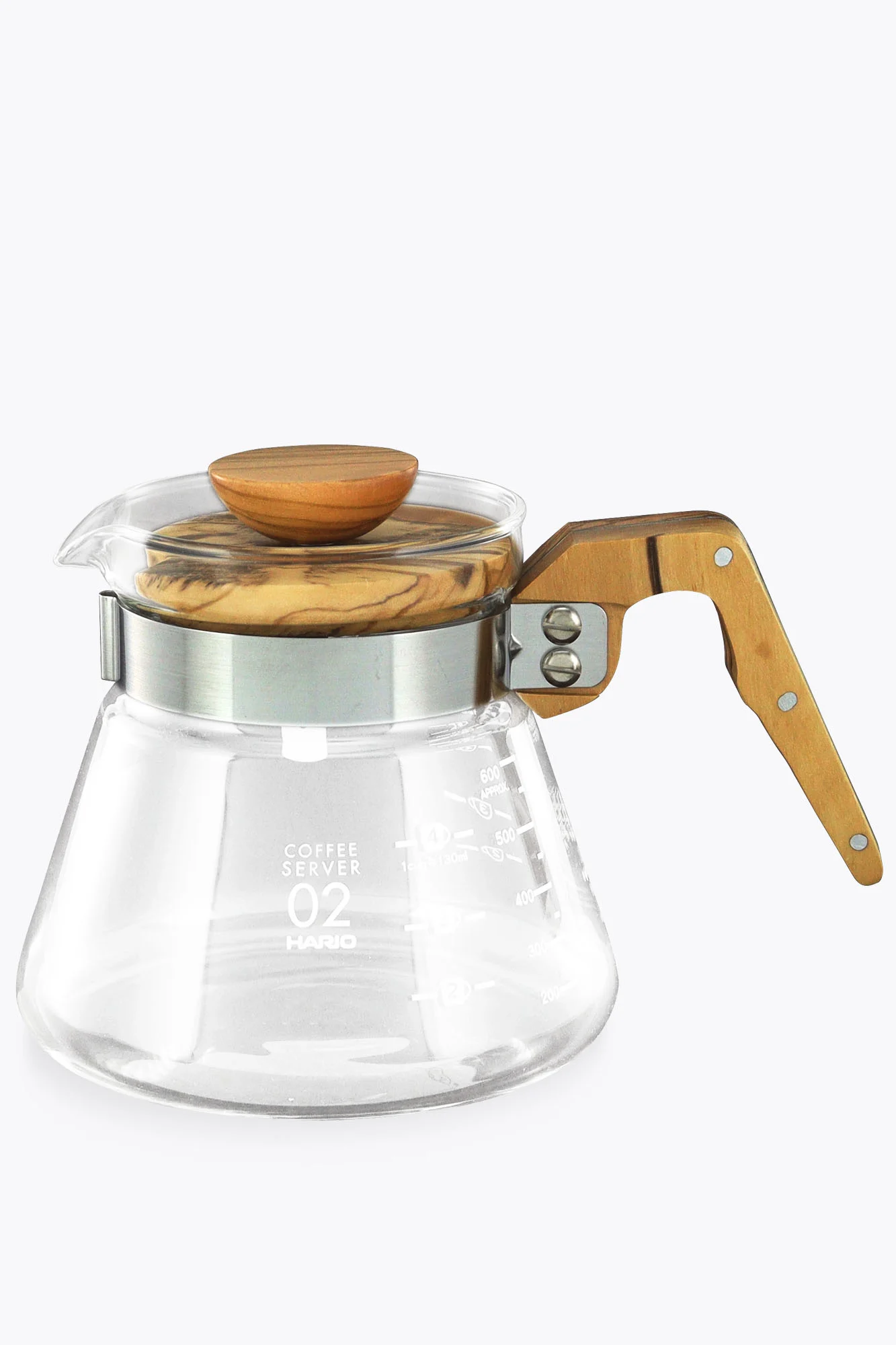 Hario Coffee Server 600ml Olive Wood Glaskanne
