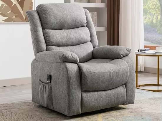 Fauteuil releveur électrique en tissu gris clair NADINE