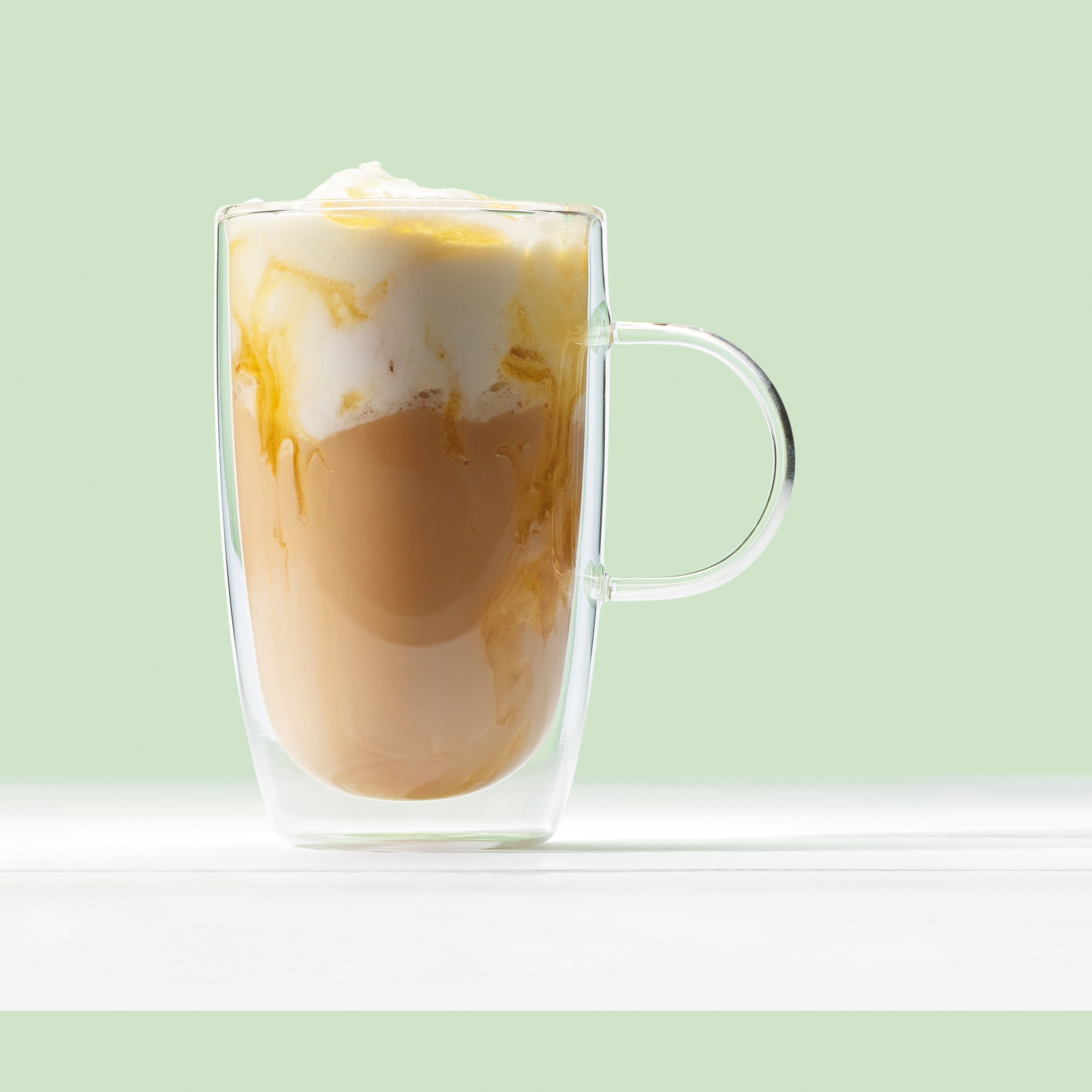 Artesano Latte glass with handle Clear, 12.2 oz, borosilicate glass