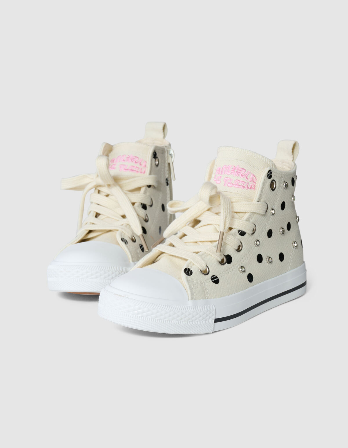 Polkadot Strass Sneakers Gebroken Wit