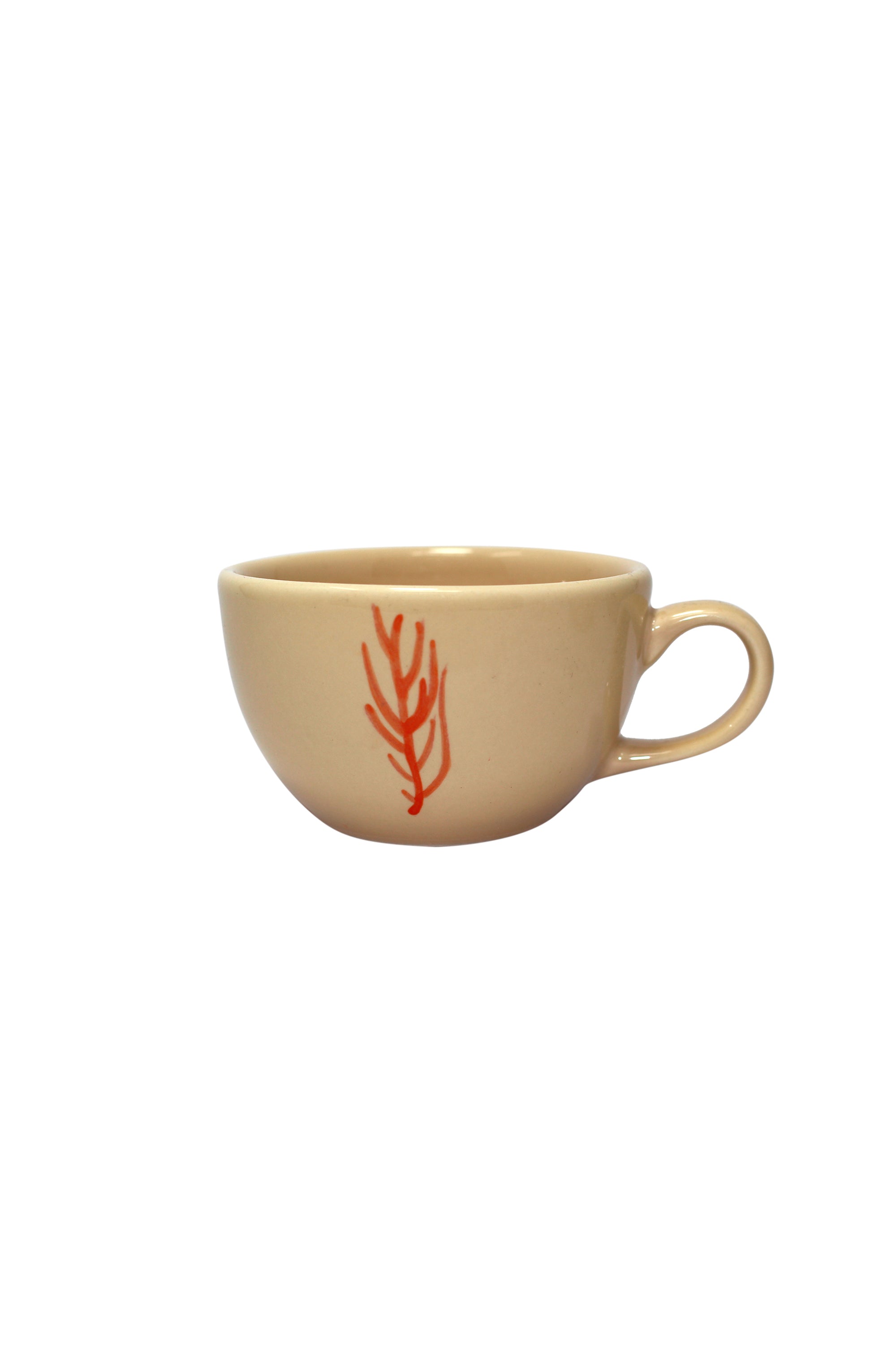 Tasse à thé et assiette à thé en céramique « Corales de la Isla » (Ensemble de 4)