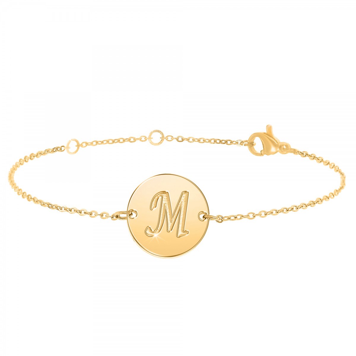Bracelet lettre M en acier inoxydable par SC Bohème