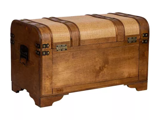 Coffre en bois marron 60x33x36,5