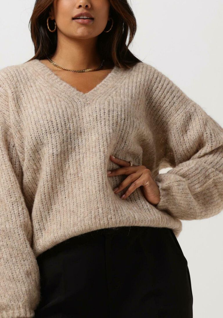 NEO NOIR beige neo noir trui cofo fluffy knit blouse