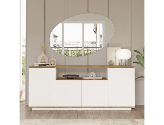 CONCEPT1 - Bahut Fr15aw pin atlantique blanc 180 x 44,5 x 75cm