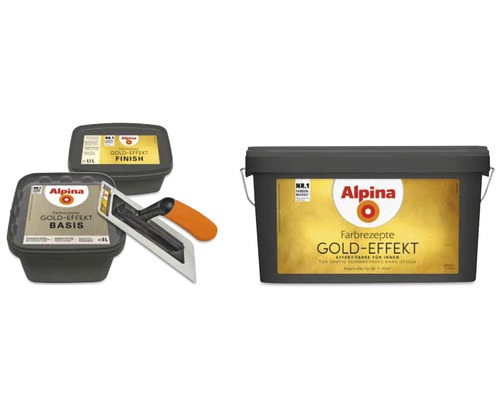 Alpina Gold Effect Verf Complete Set inclusief Alpina Troffel