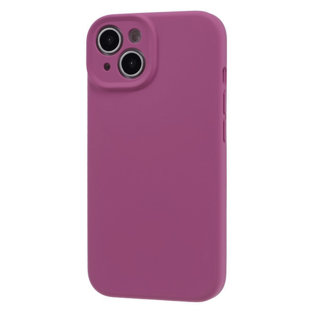 iPhone 15 Silikon Case Hülle mit Kameraschutz - Pflaume