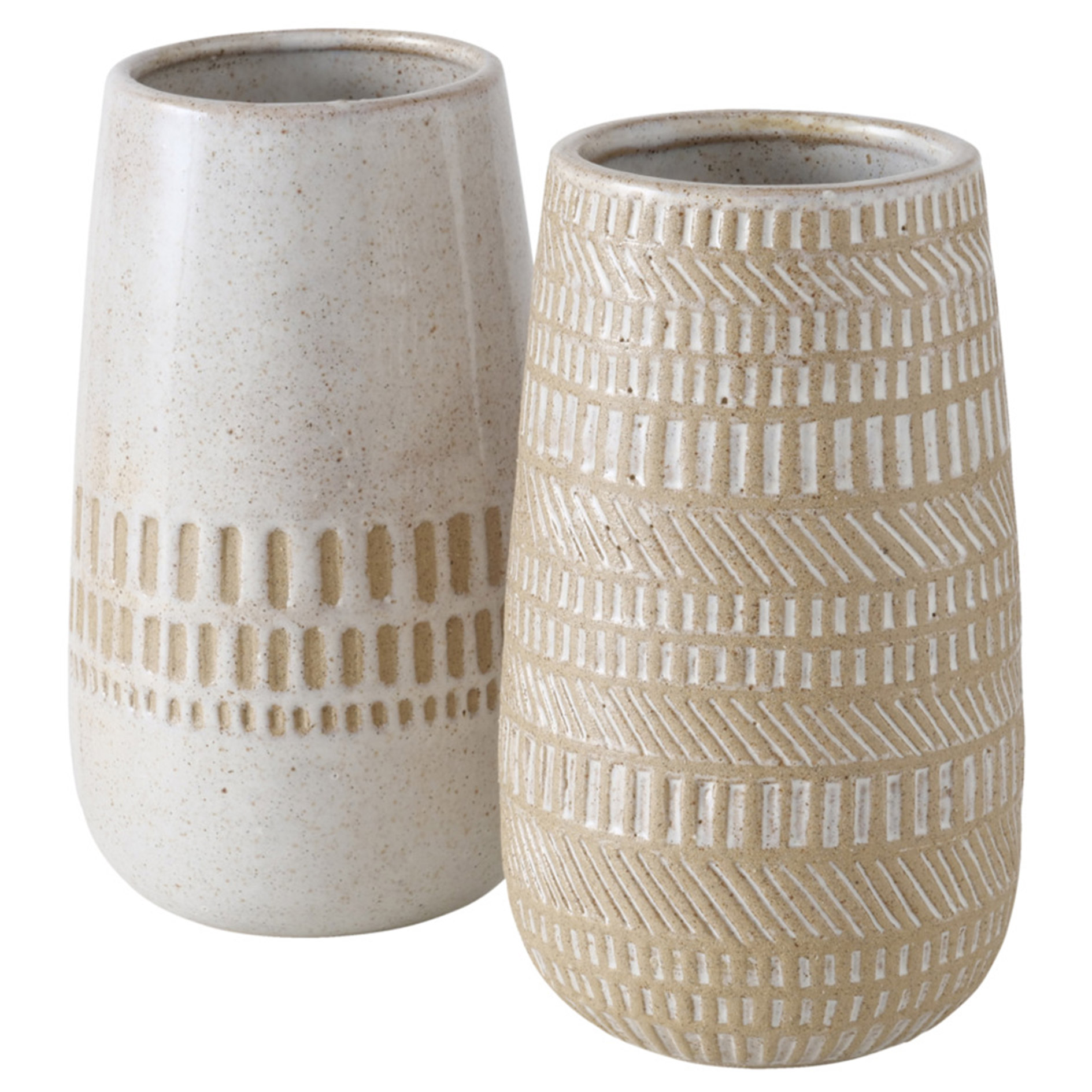 Vase - beige oder weiß - sortiert - Steingut