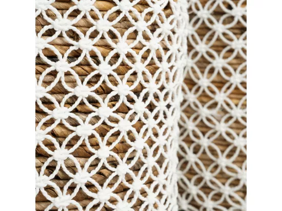 Le Panier Cross Stitched Macramé - Naturel Blanc - S