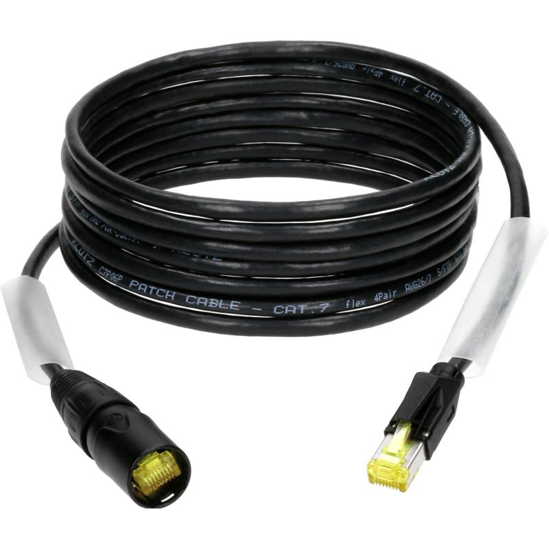 Klotz CP6ER1Y patchkabel CAT7 S/FTP Ø 6.3mm zwart 1 m