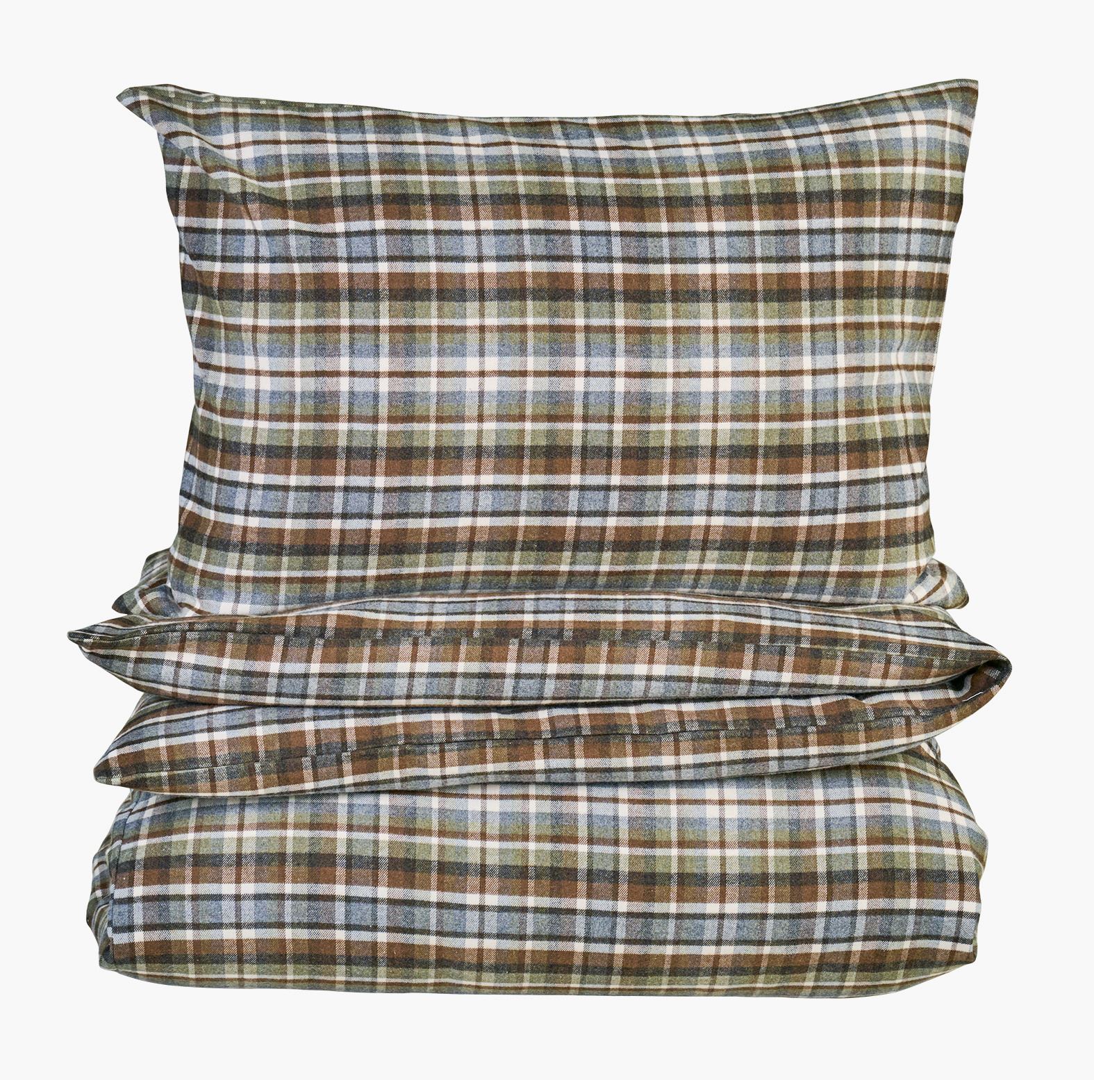 Garnfarget flanell sengesett multi - 140x200 cm