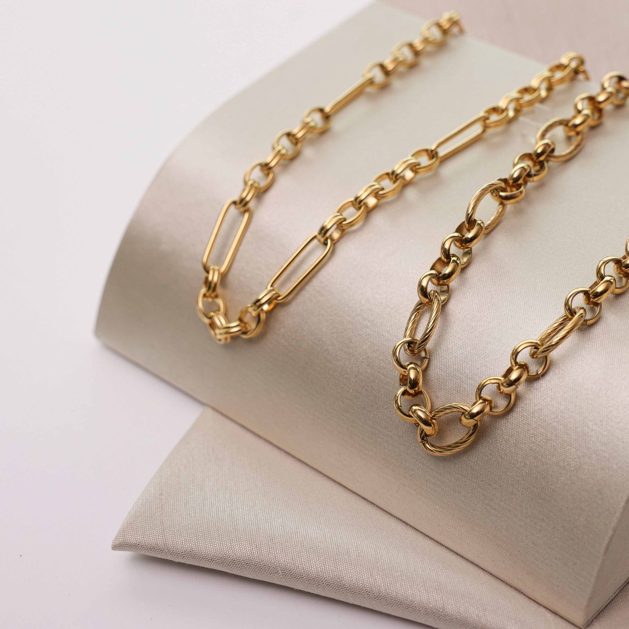 Gerecycled stalen 18 karaat goldplated ketting eloise