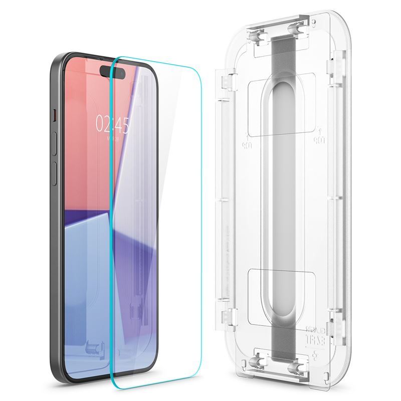 (2er Set) iPhone 16 / 15 Glas Tr EZ Fit Panzer Glas Case Friendly   Montagerahmen (AGL06903)