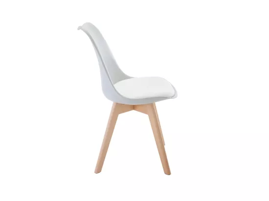 Lot de 2 chaises JODY - Polypropylène et Hêtre - Gris clair
