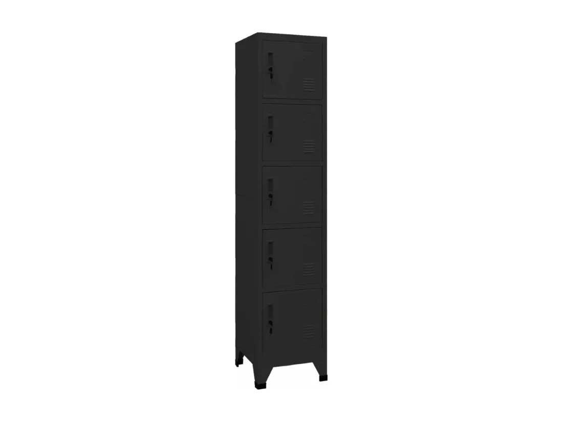 Armoire à casiers Noir 38x40x180 cm Acier