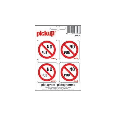Pickup - Pictogramme - No pub - 4 autocollants 100 x 100 mm