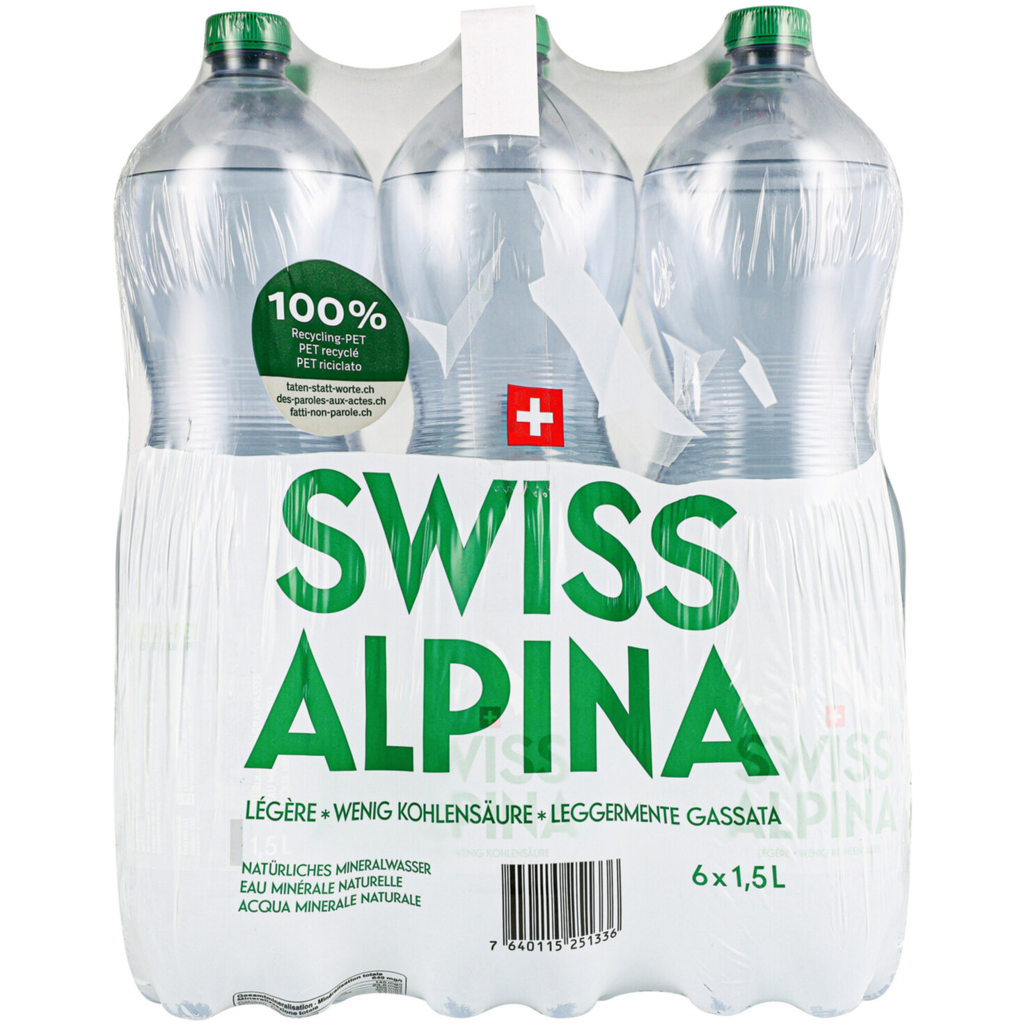 Swiss Alpina Grün Mineralwasser mit wenig Kohlensäure 6x1,5l