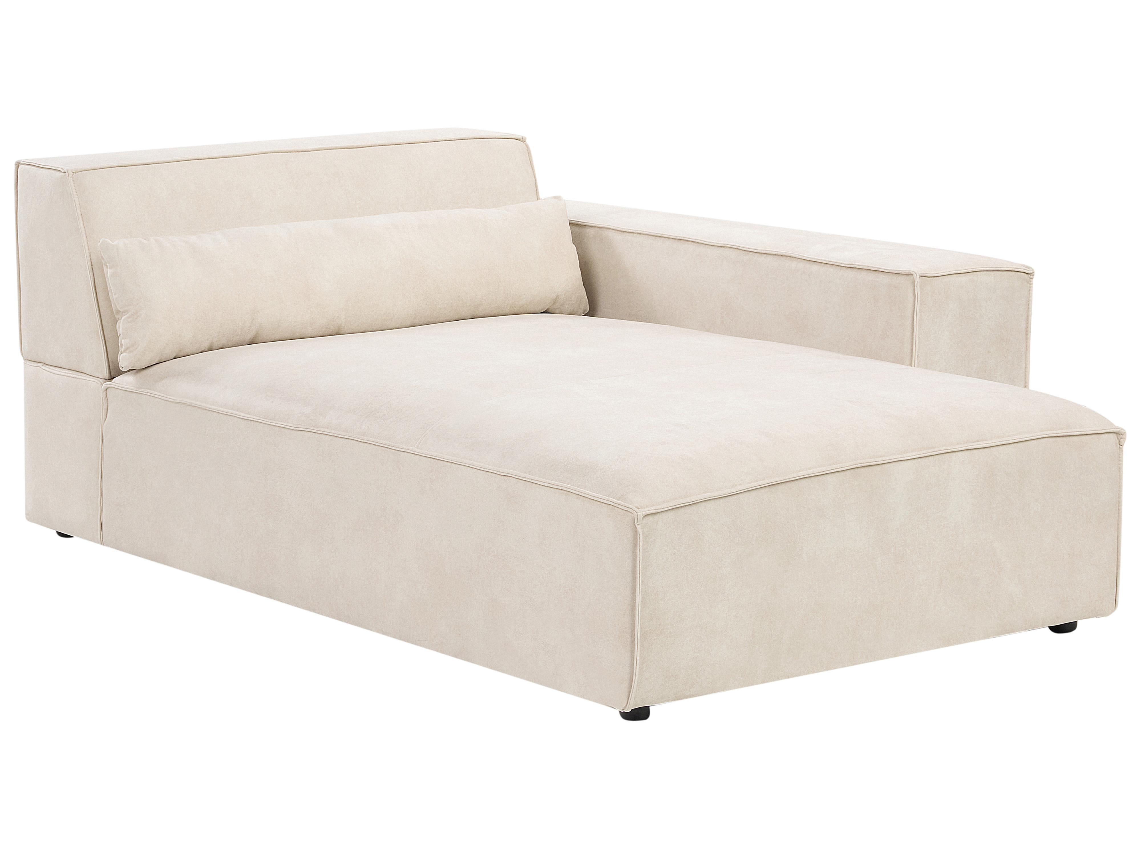 Modulaire hoekbank 3-zits HELLNAR Fluweel Lichtbeige linkszijdig