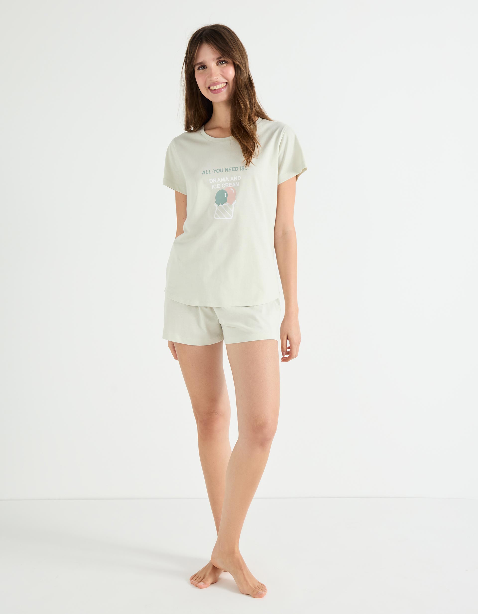 Pijama Jersey, Mulher, Verde Claro