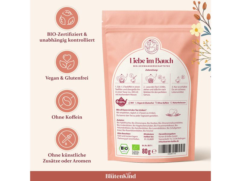 Eulentaler Schwangerschaftstee Bio 80 g Bio-Tee für Wohlfühlmomente