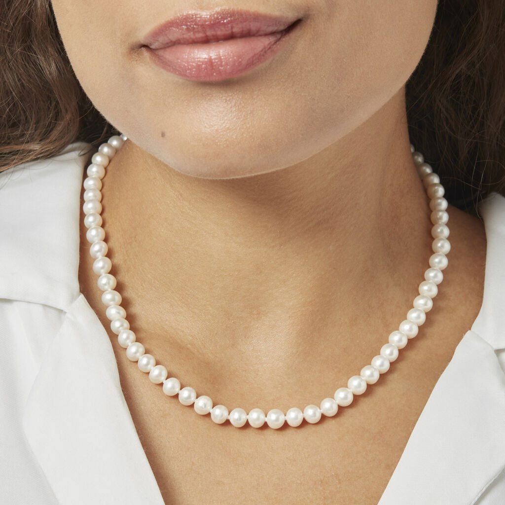 Collier Baroque Or Jaune Perle De Culture
