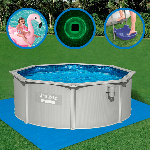 Kit para Piscina Redonda Bestway Hydrium 360x120 cm com Acessórios e Limpador de Piscina