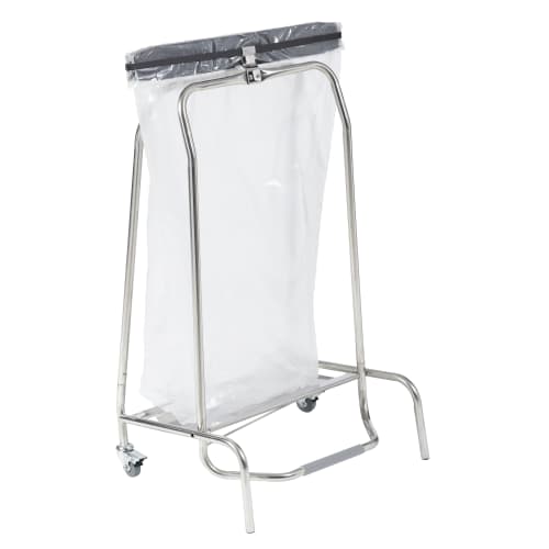 Support sac mobile inox à clapet 110L Rossignol