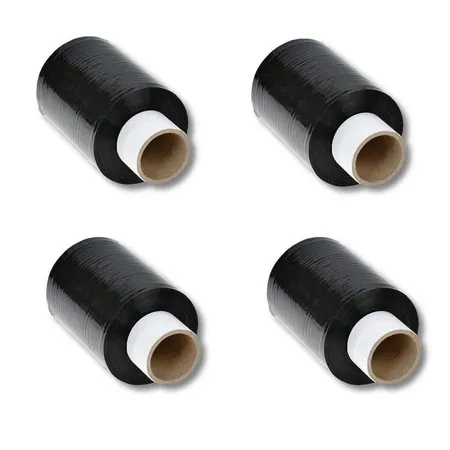 DM Folien 4 Rollen Mini Stretchfolie / 100mm x 150m / 23my / Farbe: schwarz