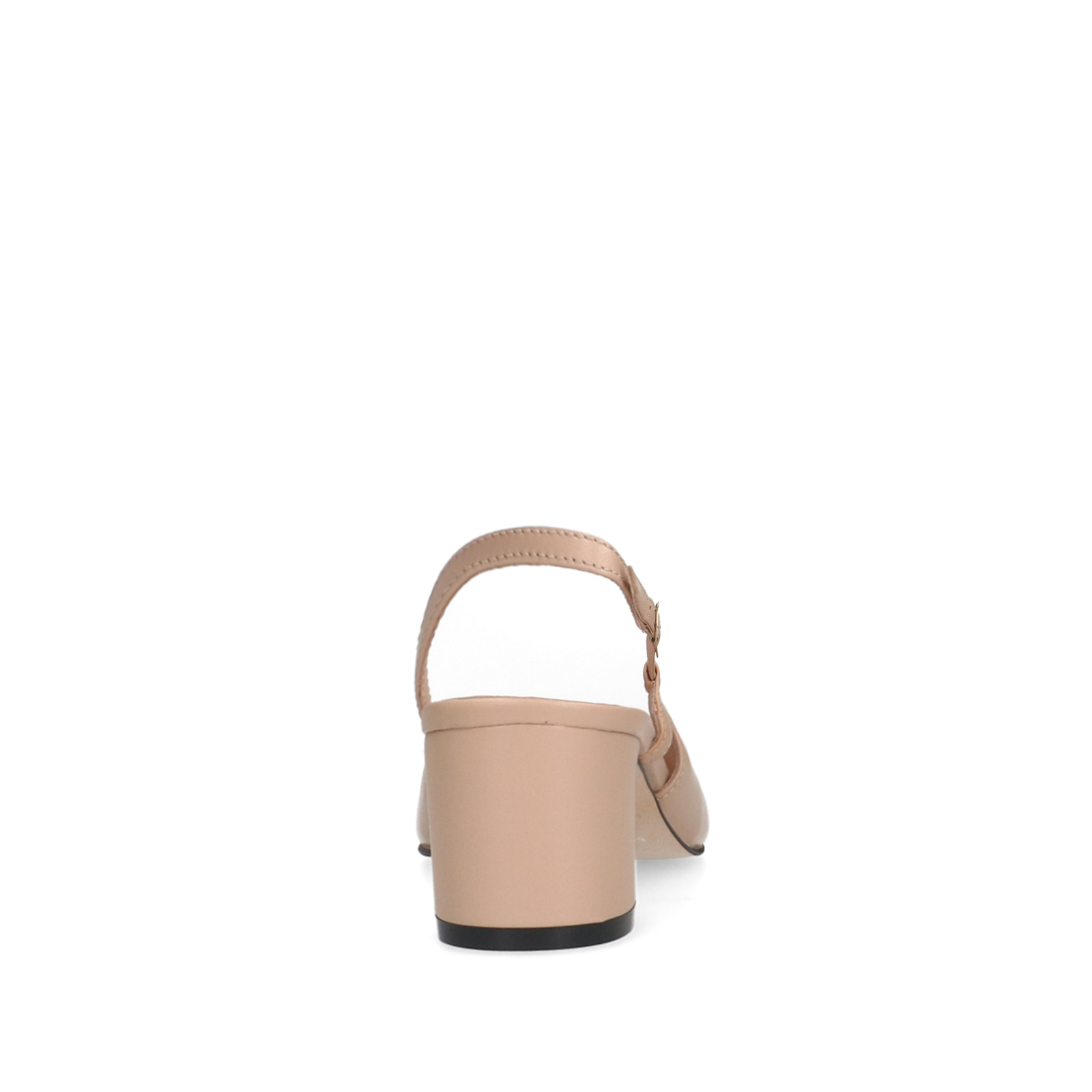 Beige leren slingback pumps