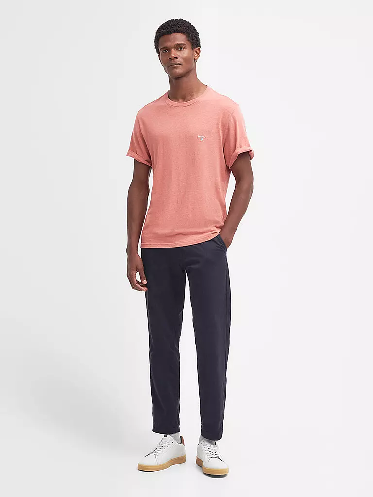 BARBOUR Leinen T-Shirt CLIFFE rosa