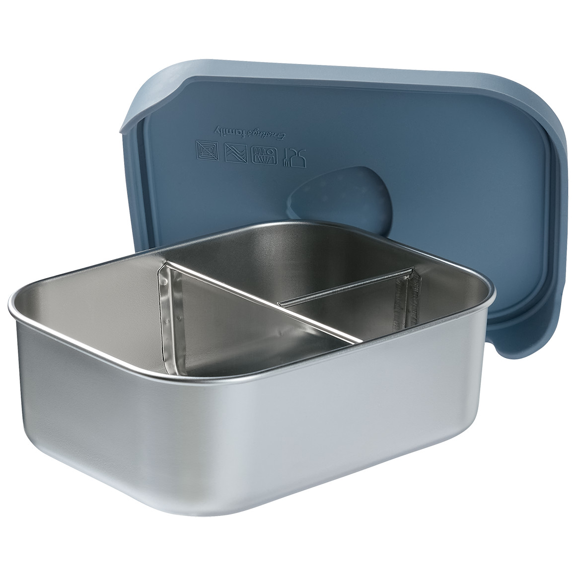 Topolino Pure Collection Brotdose aus Edelstahl blau / silber