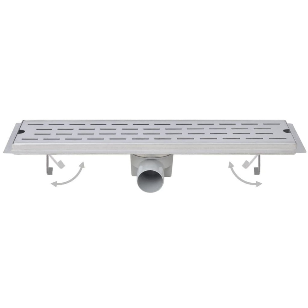 Drain de douche linéaire 2 pcs 630 x 140 mm acier inoxydable