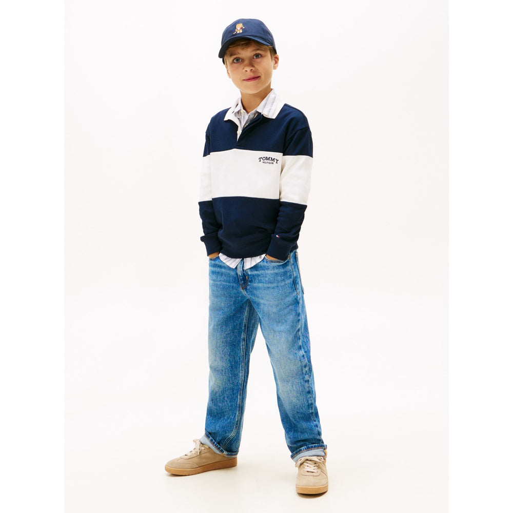 Køb Tommy Hilfiger Dark Night Navy Colourblock Colourblock Polo Ls