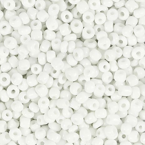 Rocaiperler hvid, 25g hulstr. 0,6-1,0 mm