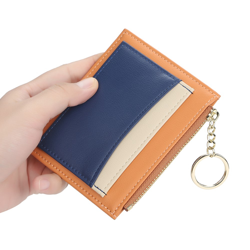 Mini Leder Etui Kreditkarten Geldbörse mit Münzfach   5 Kartenfächer - Rosa