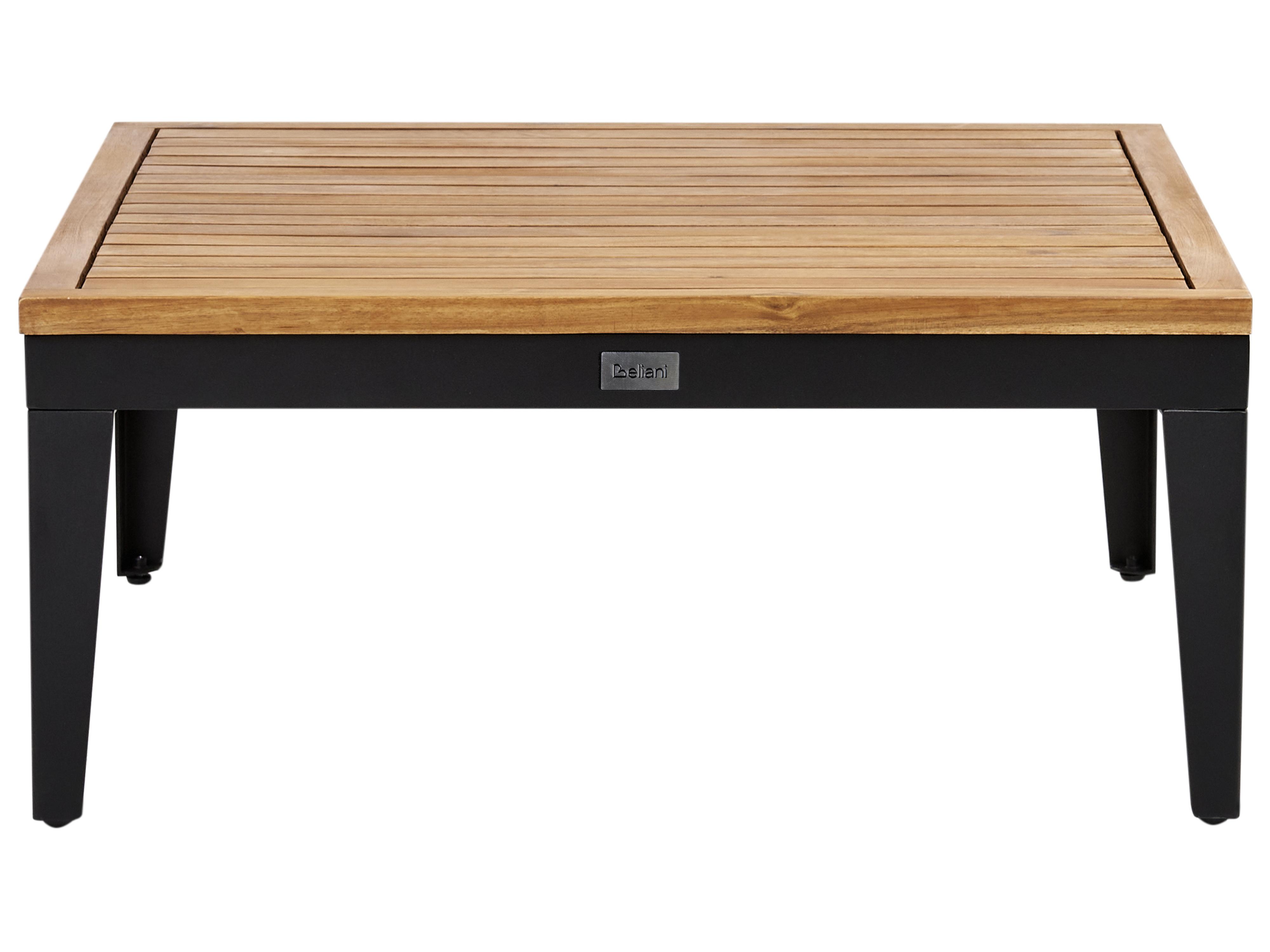 Loungeset met tafel en ottomaan 3-zits BRACCIANO rechtszijdig Gecertificeerd acaciahout Lichtbeige