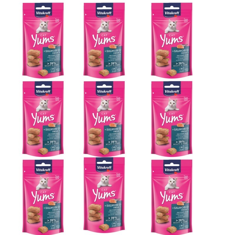 Vitakraft - Kattegodbider - 9 x Cat Yums laks MSC 40g