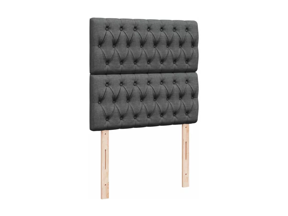 Sommier à lattes de lit et matelas Gris foncé 90x190 cm Tissu