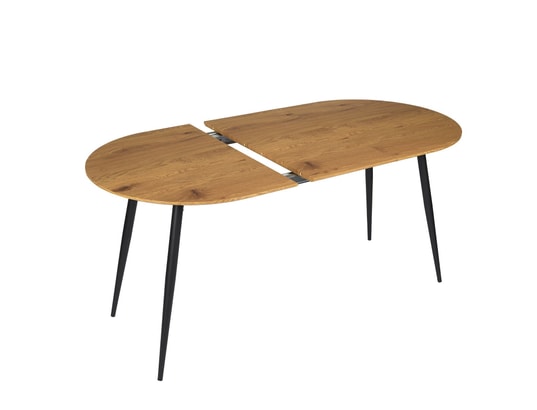 TOILINUX - Table de salle à manger Table extensible ovale pour 4 à 6 personnes effet bois - l....
