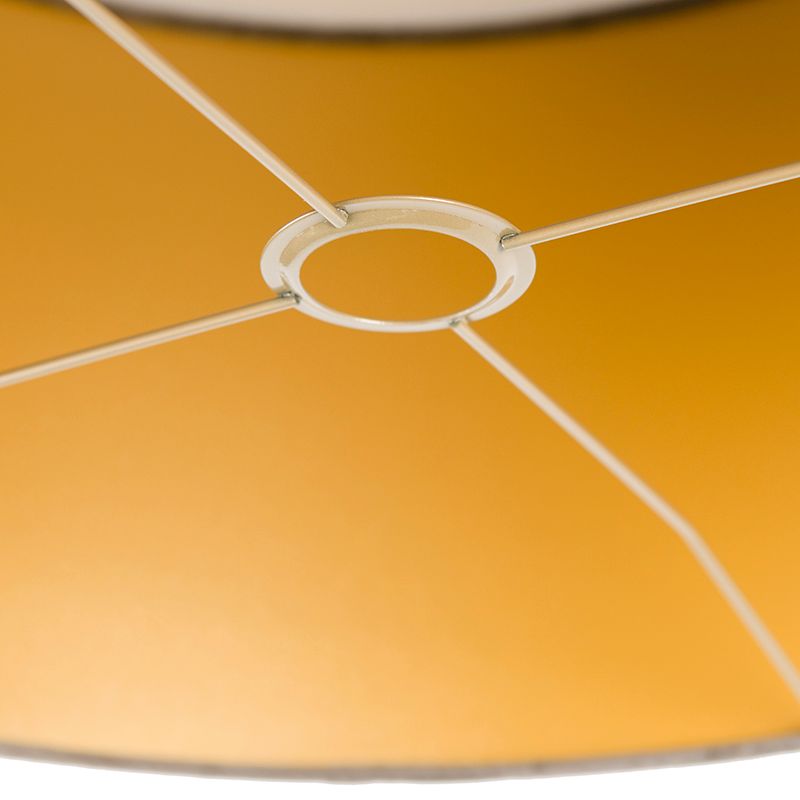 Velours lampenkap taupe 50/50/25 met gouden binnenkant