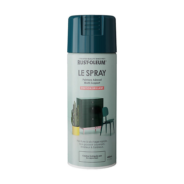 Peinture aérosol multisupport Rust-Oleum Le Spray bleu océan brillant 400ml