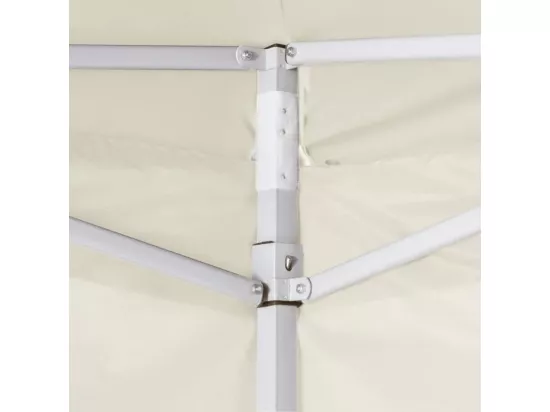 Tente de réception pliable avec 2 parois 2x2 m Acier Crème