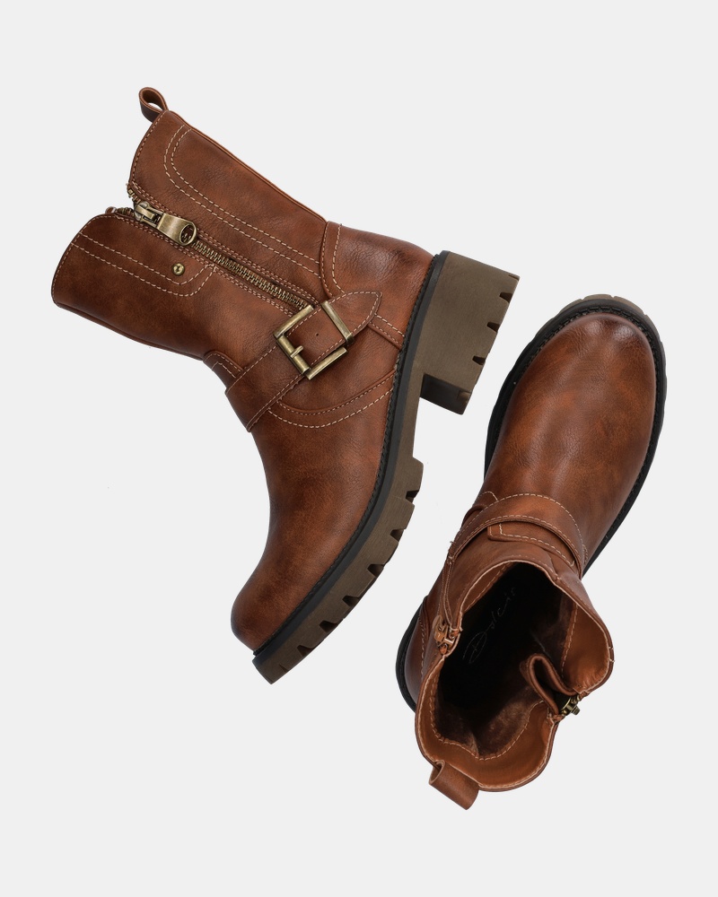 Dolcis Rits- & gesloten boots  - cognac