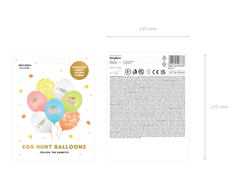 Ballonnen Paaseierentocht 30cm 7st