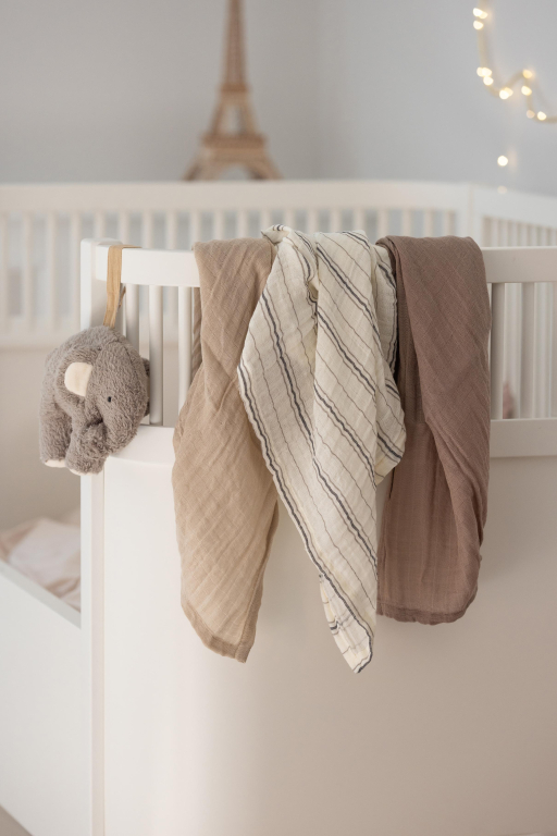Sebra Mousseline handdoek set van 3 Blue Olive/Forest Lake Blue